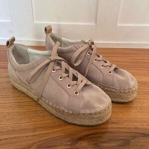 Sam Edelman Women Carleigh Suede Pink Blush Platform Espadrilles Sneakers Size 8